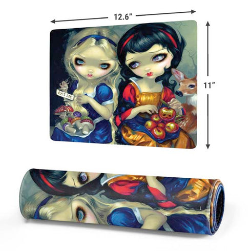 Alice & Snow Fairy Tail with Cat and Raccoon by Jasmine Becket-Griffith Gaming Mouse Pad